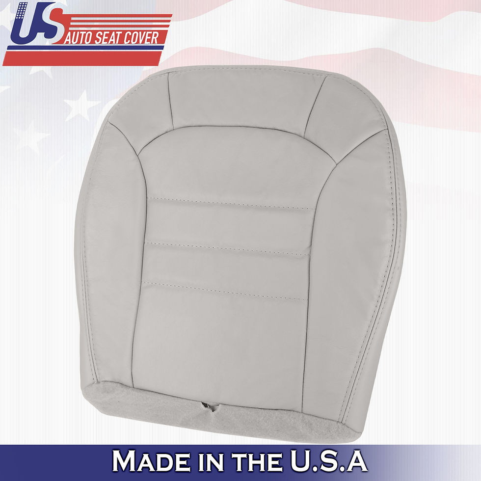 Thumbnail: 2002-2004 Jeep Liberty Driver/Passenger Bottom Leather seat Covers Light Gray