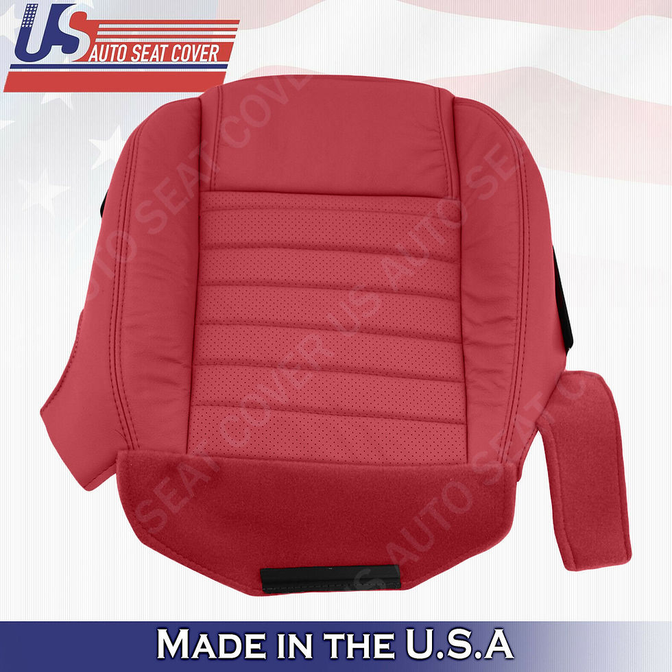 Thumbnail: 2005-2009 Ford Mustang Driver Bottom Perforated Leather Seat Cover Red