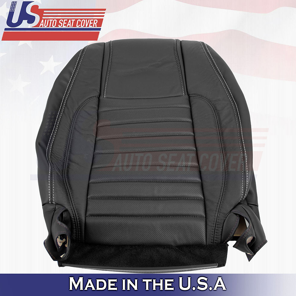 Thumbnail: 2010-2014 Ford Mustang Driver Top& Bottom Leather w/Perf Seat Cover Black