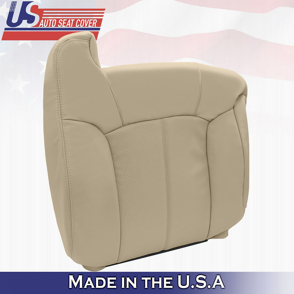 Thumbnail: 2002 Cadillac Escalade Passenger Top & Bottom Tan Leather Seat Covers