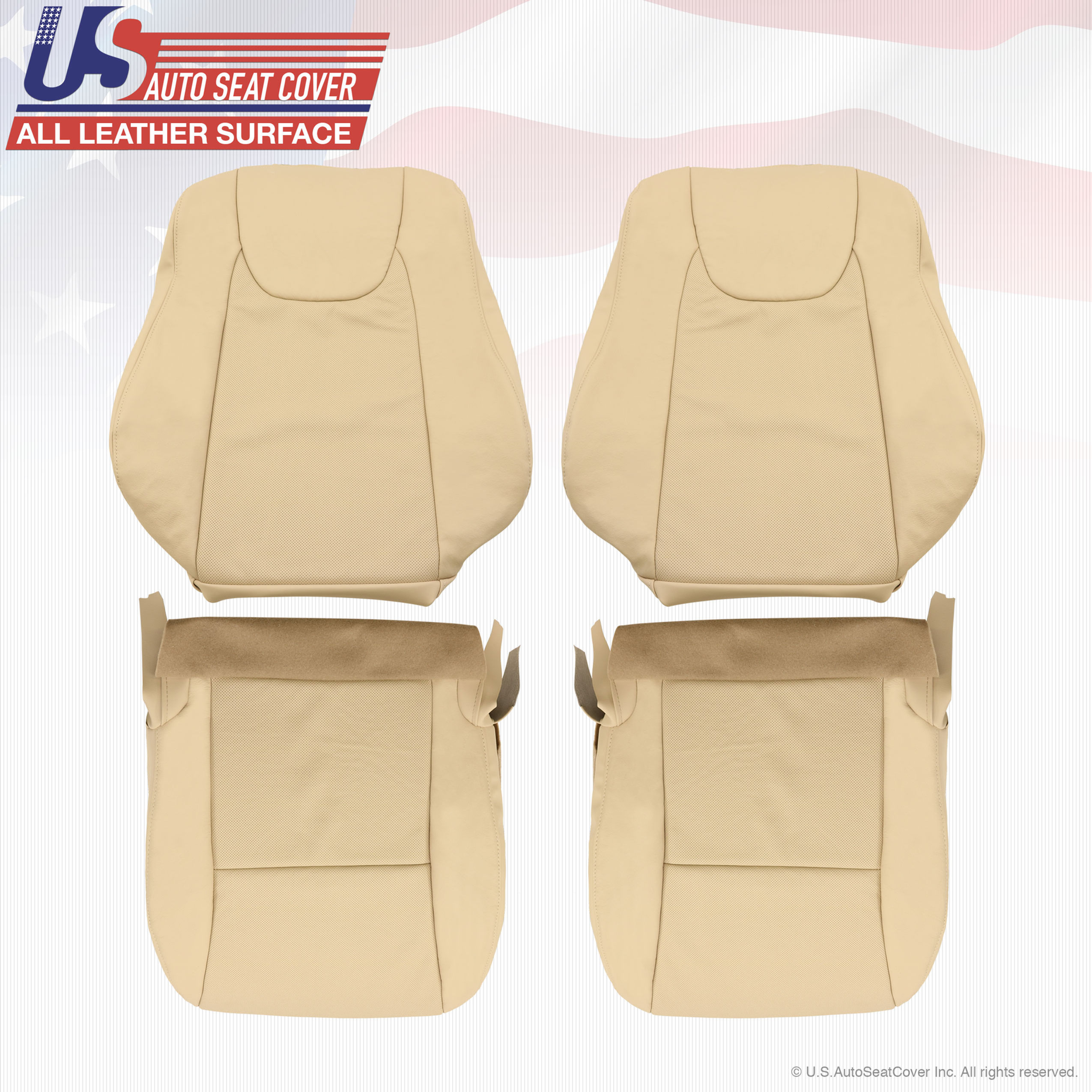 For 2010 to 2015 Lexus RX350 Front Set Perforated Leather Seat Cover Tan