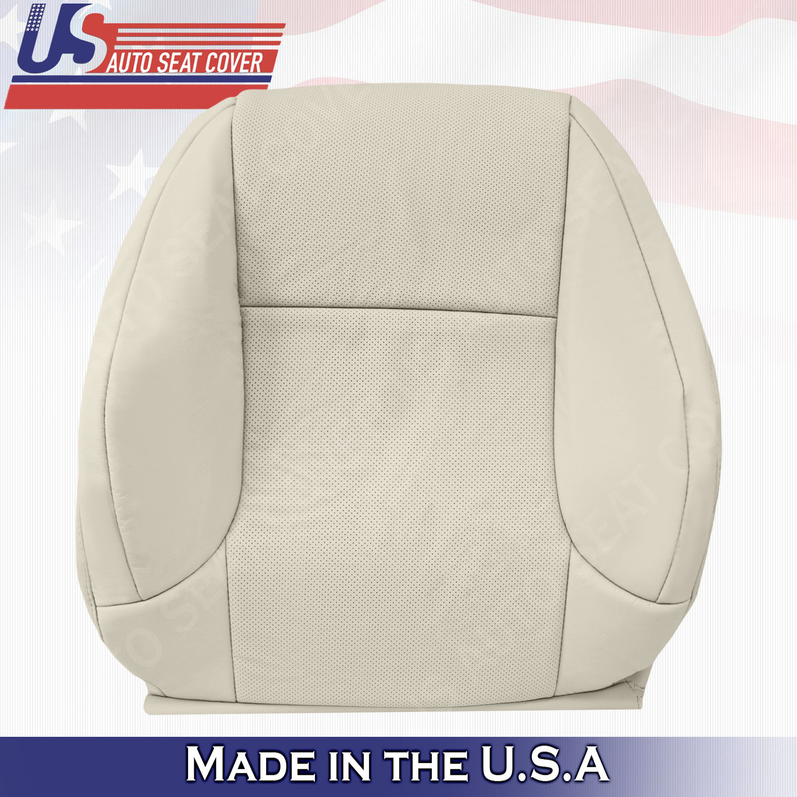 For 2010-2017 Lexus GX470 Driver Top Perf. Leather Seat Cover Light Tan- Ecru