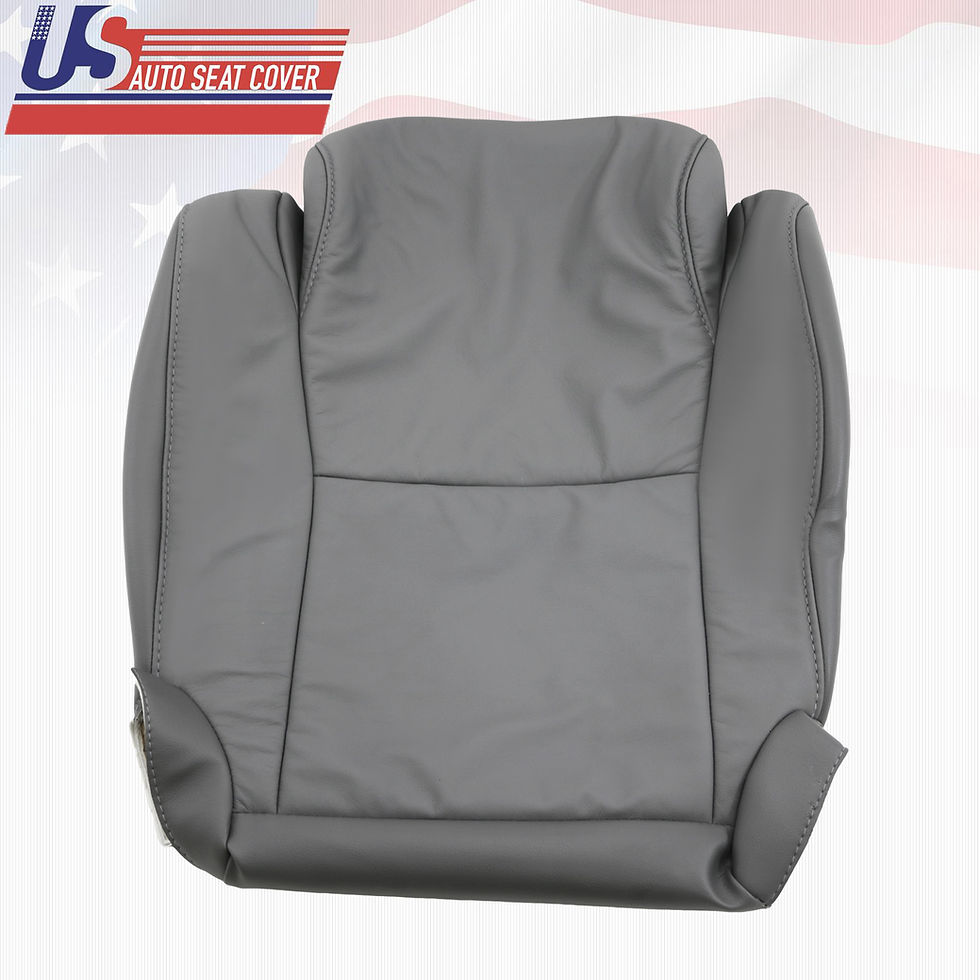 Thumbnail: 2007-2013 Toyota Tundra Driver Bottom Gray Leather Replacement Seat Cover