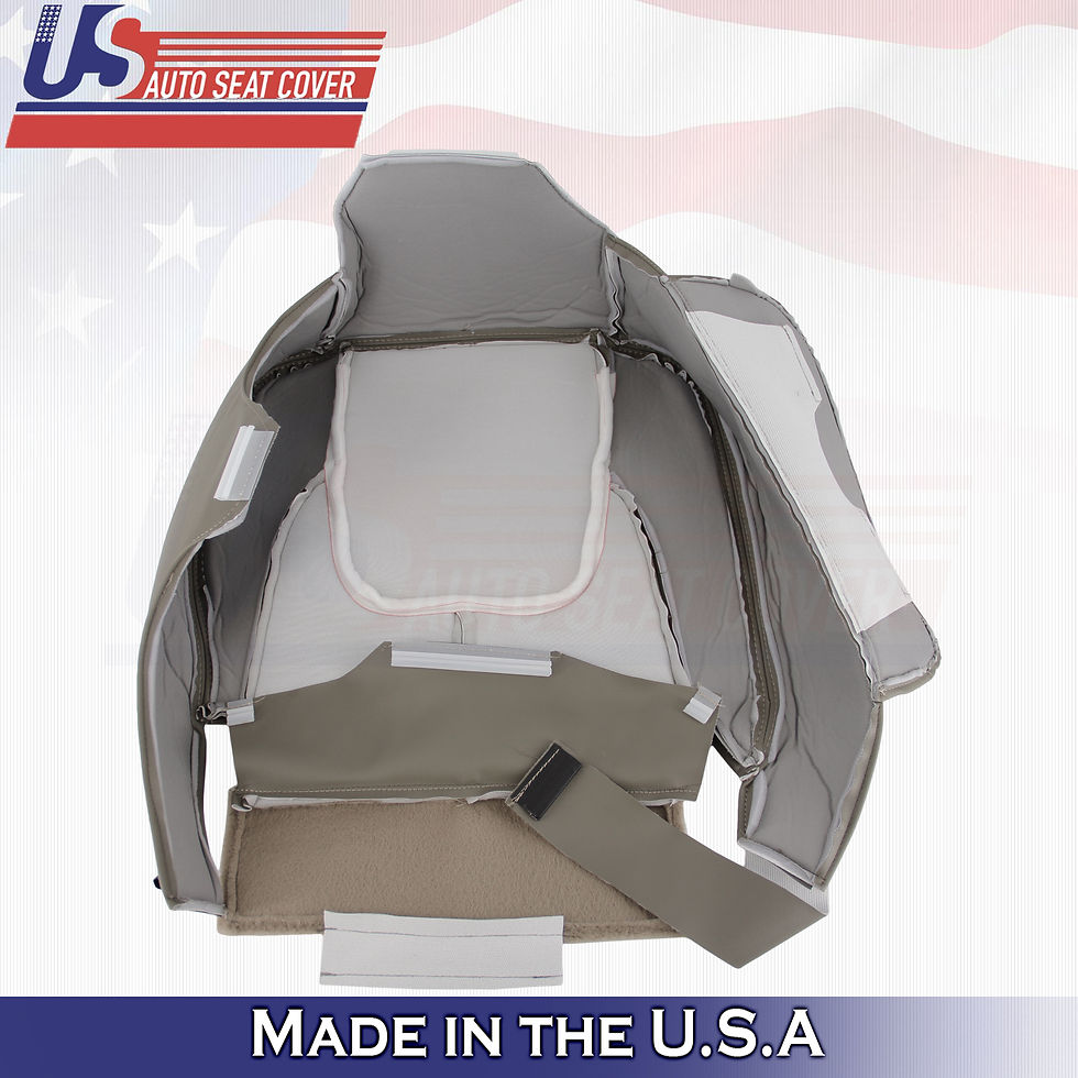 Thumbnail: 2002 2003 Dodge Ram Laramie Driver/Passenger Bottom Leather seat Covers Taupe