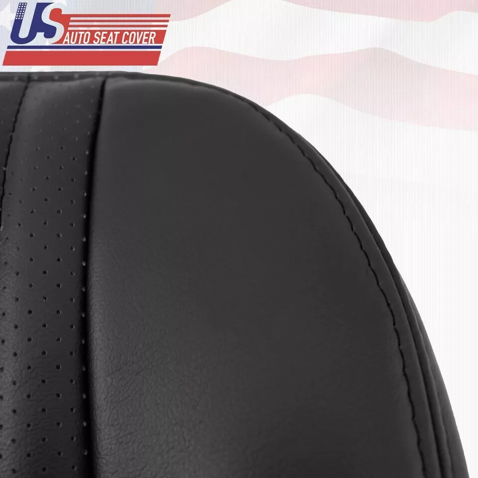 2010 - 2015 Chevy Camaro Driver Passenger Perforated Leather Seat Cover Beige Black