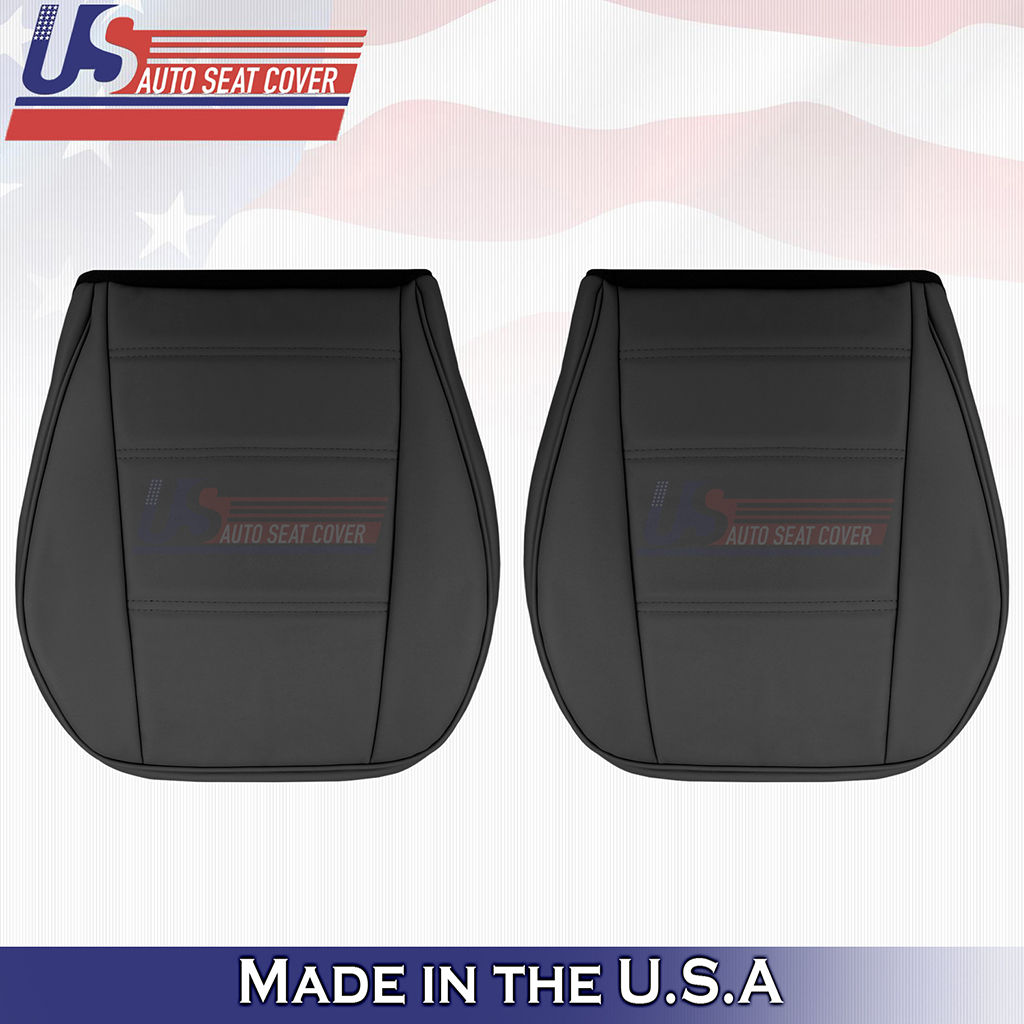 1999-2004 Ford Mustang V6 Driver/Passenger Bottom Leather seat covers Black