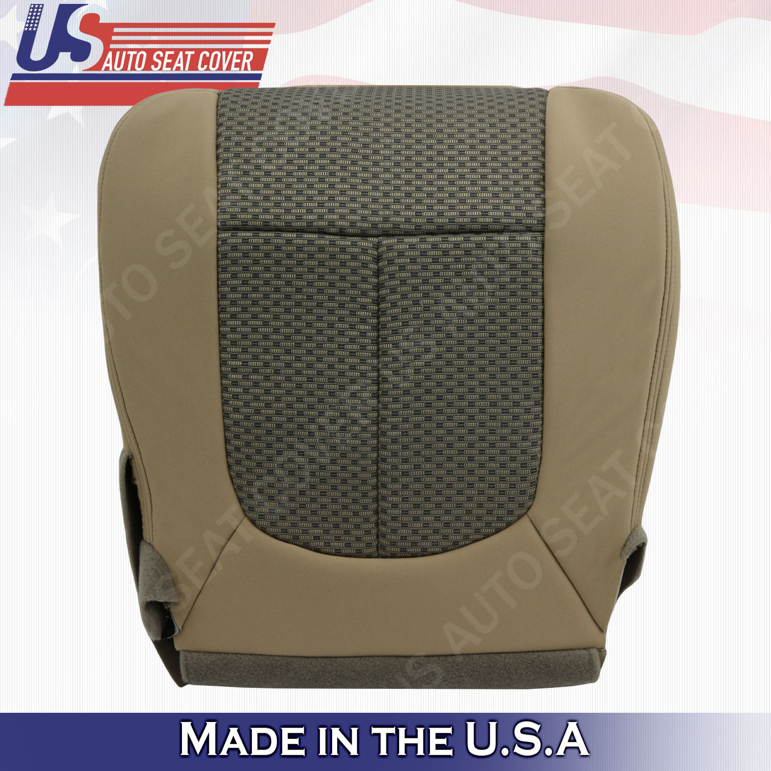 2011-2016 Ford F250 Passenger Bottom Cloth Seat Cover 2-tone tan