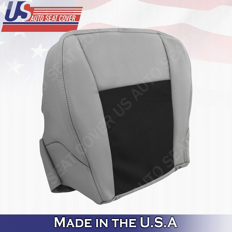 Thumbnail: 2003-07 Cadillac CTS Passenger Bottom Perforated Leather Seat Cover Black/Gray