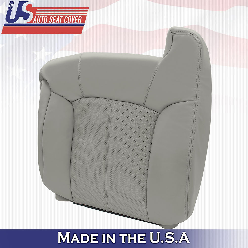 Thumbnail: 2002 Cadillac Escalade Driver Top/Bottom Gray Leather Seat Covers
