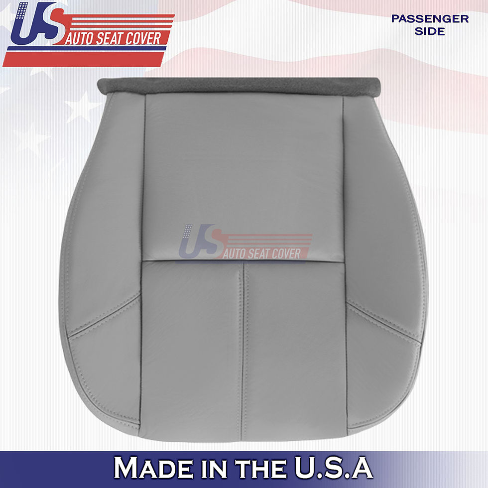 Thumbnail: 2007 to 2014 Chevy Silverado Driver &Passenger Bottoms Leather Cover Light Gray