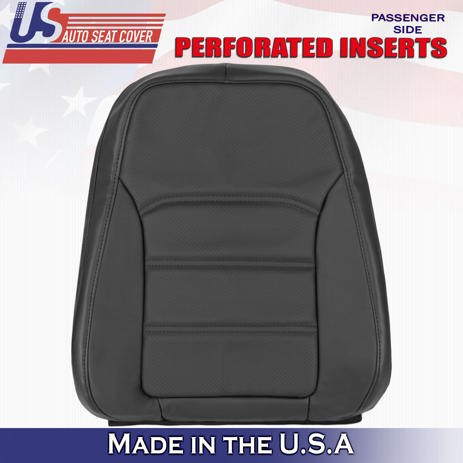 2012-2020 Volkswagen Passat Passenger Top Leather Seat Cover Black