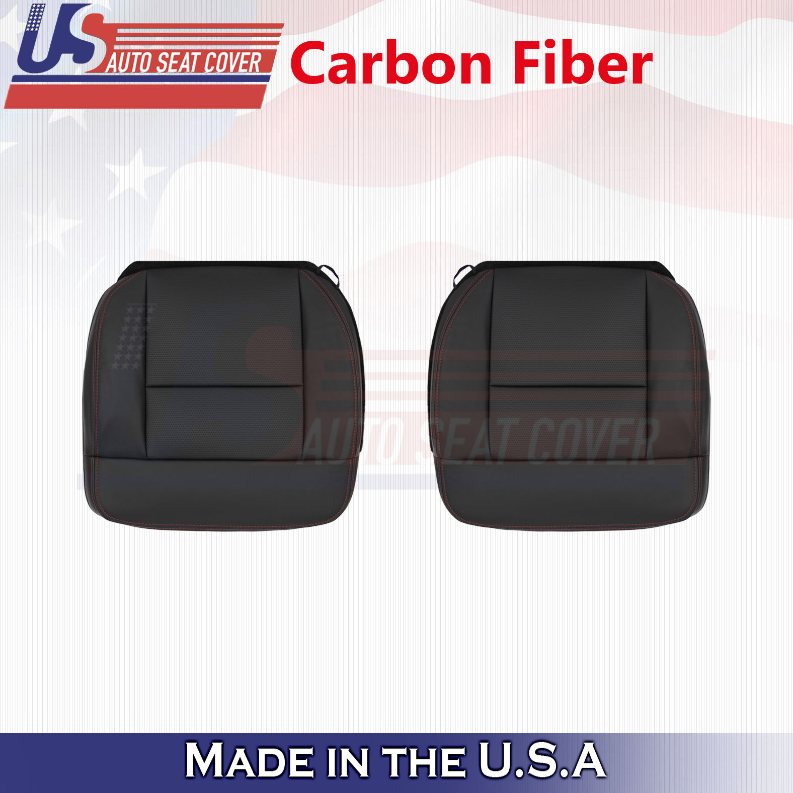 2004-2008 Ford F-150 Sport Driver/Passenger Bottoms Leather Black/red stitch