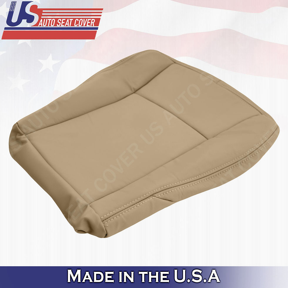 Thumbnail: 2003-2007 Cadillac CTS Driver & Passenger Bottom Leather Seat Cover Tan