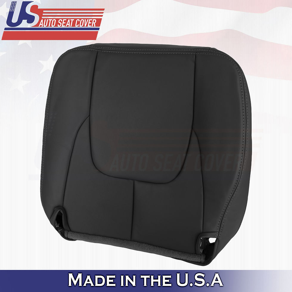 Thumbnail: 2002 2003 Dodge Ram Laramie Driver/Passenger Top/Bottom Leather seat Cover Black