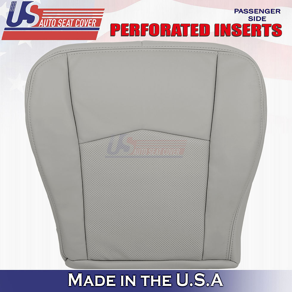 Thumbnail: 2004-2009 Cadillac SRX Passenger Bottom Leather Seat Cover Gray