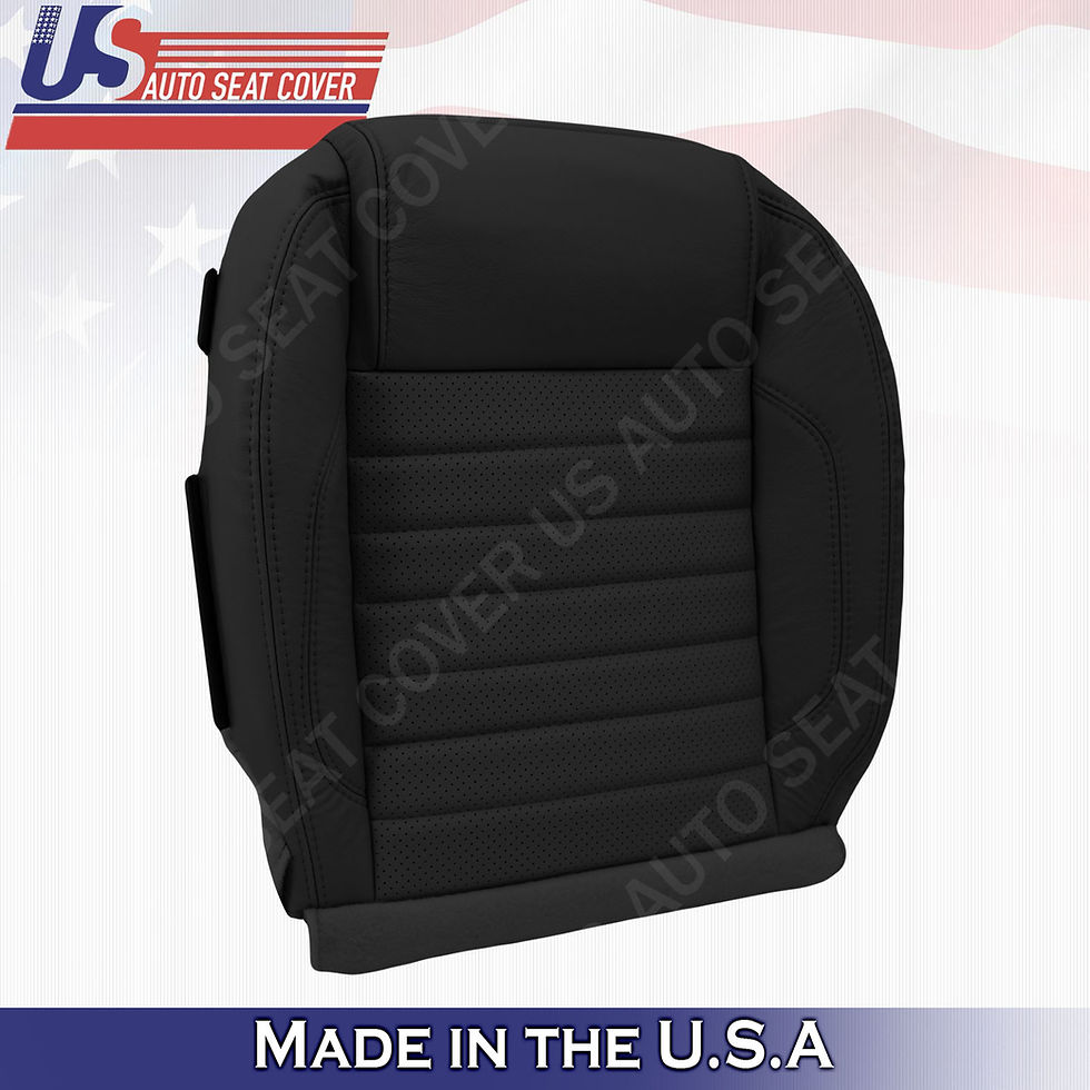 Thumbnail: 2010 to 2014 Ford Mustang GT Driver Bottom Perforated Leather Seat Cover Black