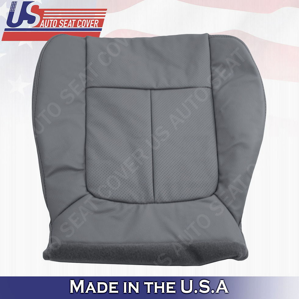 Thumbnail: 2011 - 2014 Ford F150 Lariat Passenger Bottom leather Perforated seat cover Gray