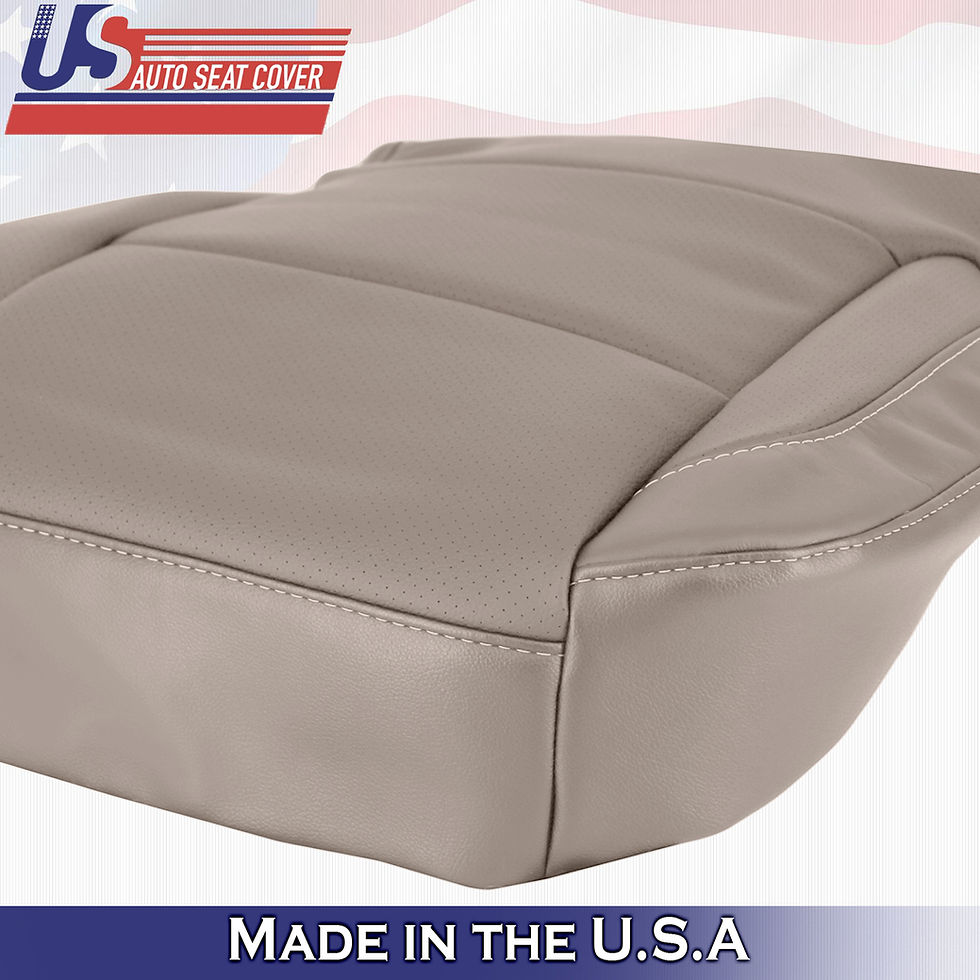 Thumbnail: 2014-2019 Chevy/GMC Passenger Bottom Leather Seat Cover Tan Perforated