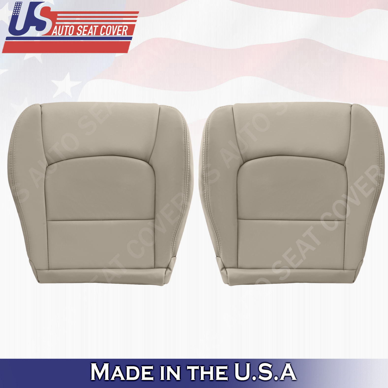 Fits 1999-2007 Lexus LX470 Driver Passenger Bottom Leather Seat Cover in Tan