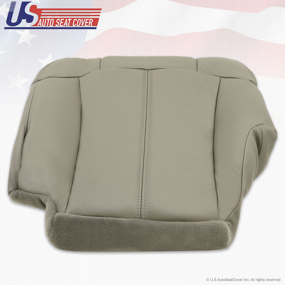 Thumbnail: 2000 - 2002 Chevy | GMC Driver Bottom Leather Seat Cover Pewter Gray
