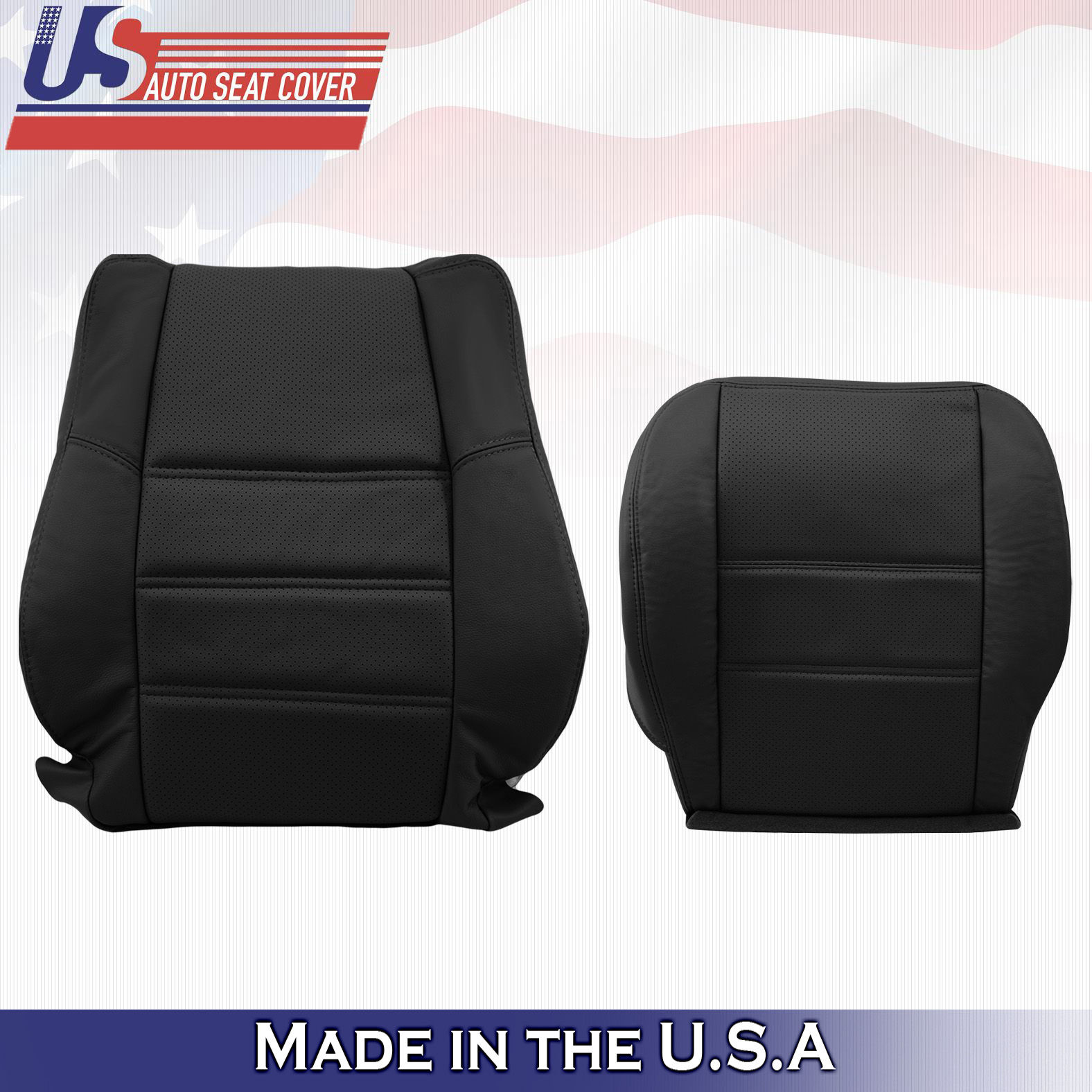 2001-2004 Nissan Pathfinder Top & Bottom LEATHER PERFORATED in Black
