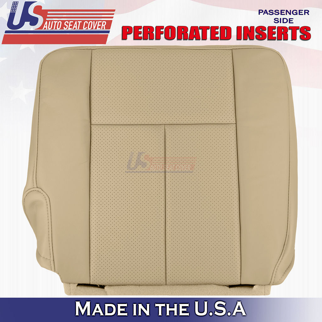 2007 - 2014 Ford Expedition Rear Passenger Bottom Leather w/Vinyl Perf Cover Tan