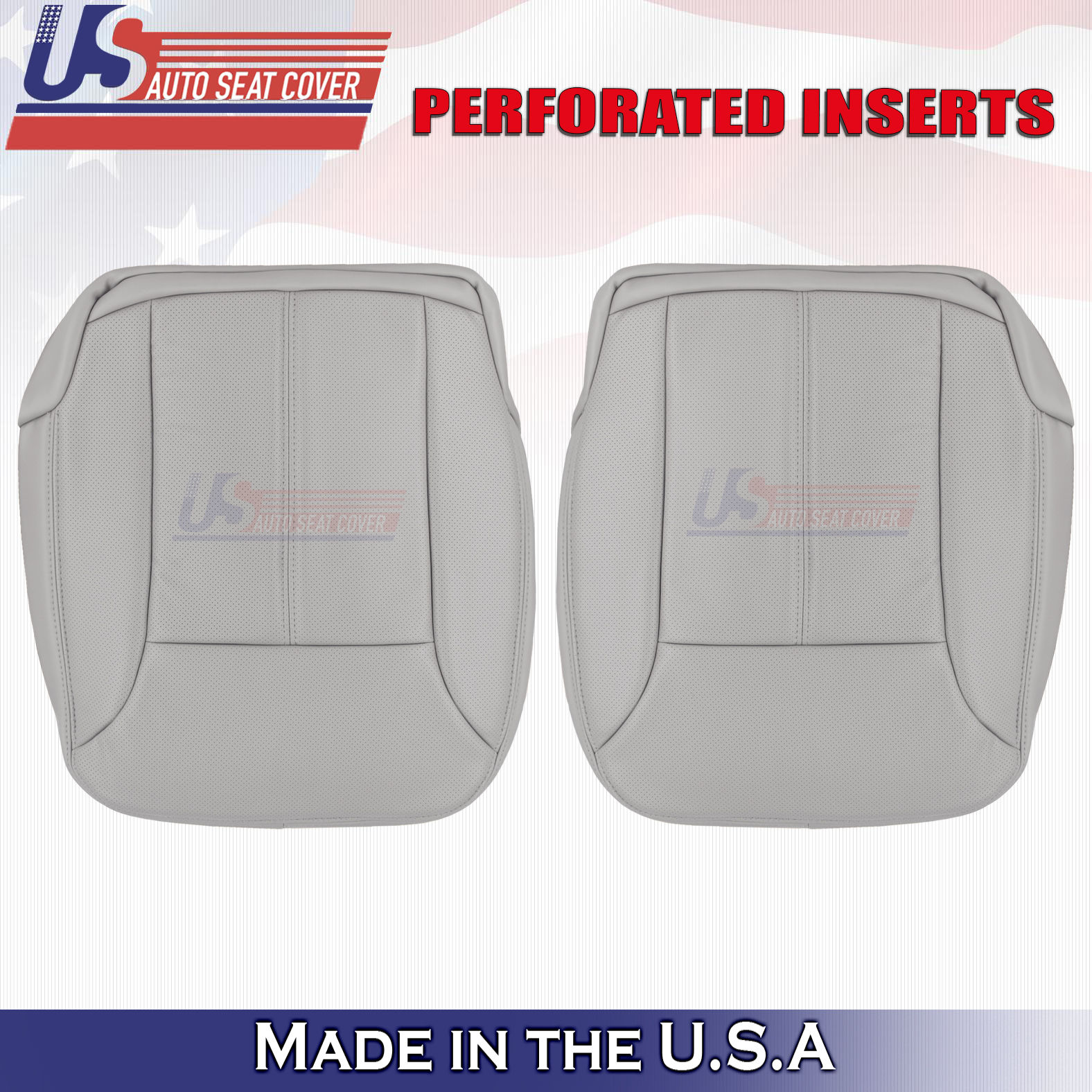 2007-2009 Mercedes GL450 Driver/Passenger Bottom Leather seat Covers Gray