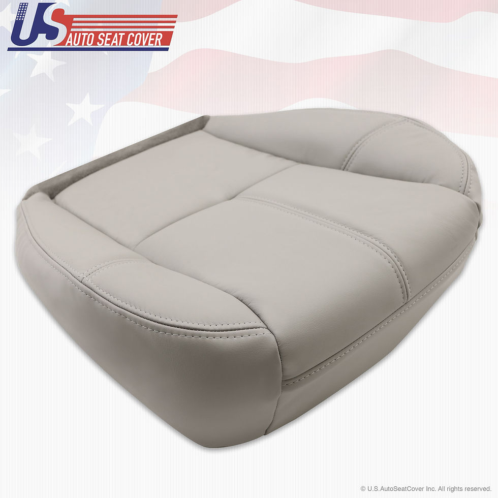 Thumbnail: 2007 to 2012 Chevy Silverado Driver Bottom Leather Seat Cover Gray