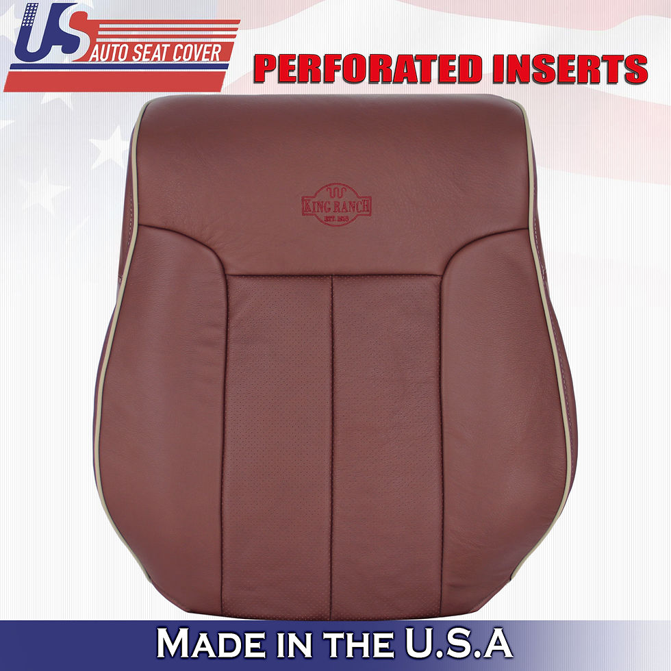 Front Driver Top PERFORATED Leather Cover For 2011 2012 Ford F150 King Ranch