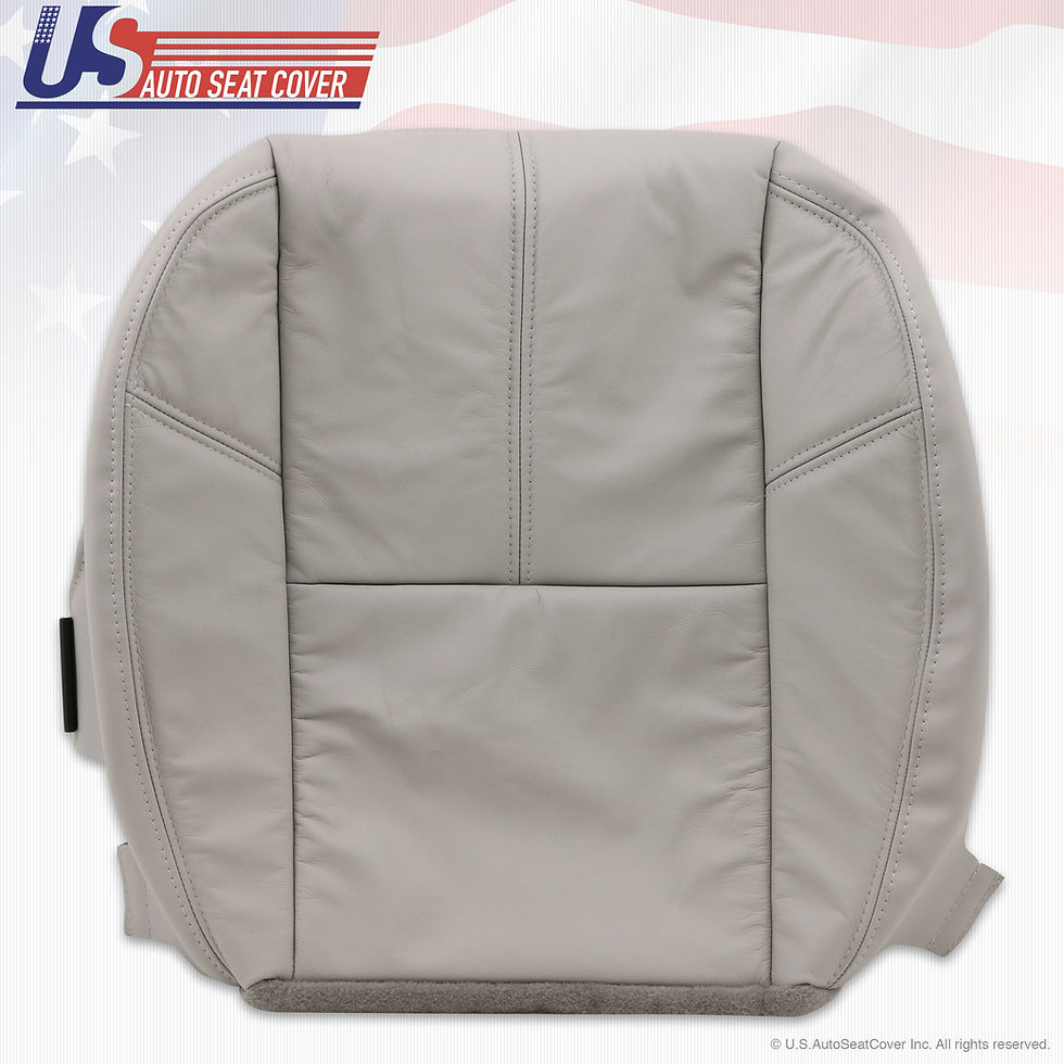 Thumbnail: 2007 to 2012 Chevy Silverado Driver Bottom Leather Seat Cover Gray