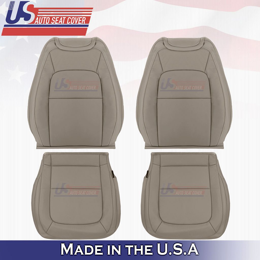 2015-2022 GMC Canyon SLT SLE Driver/Passenger Top/Bottom Leather Seat Covers Tan