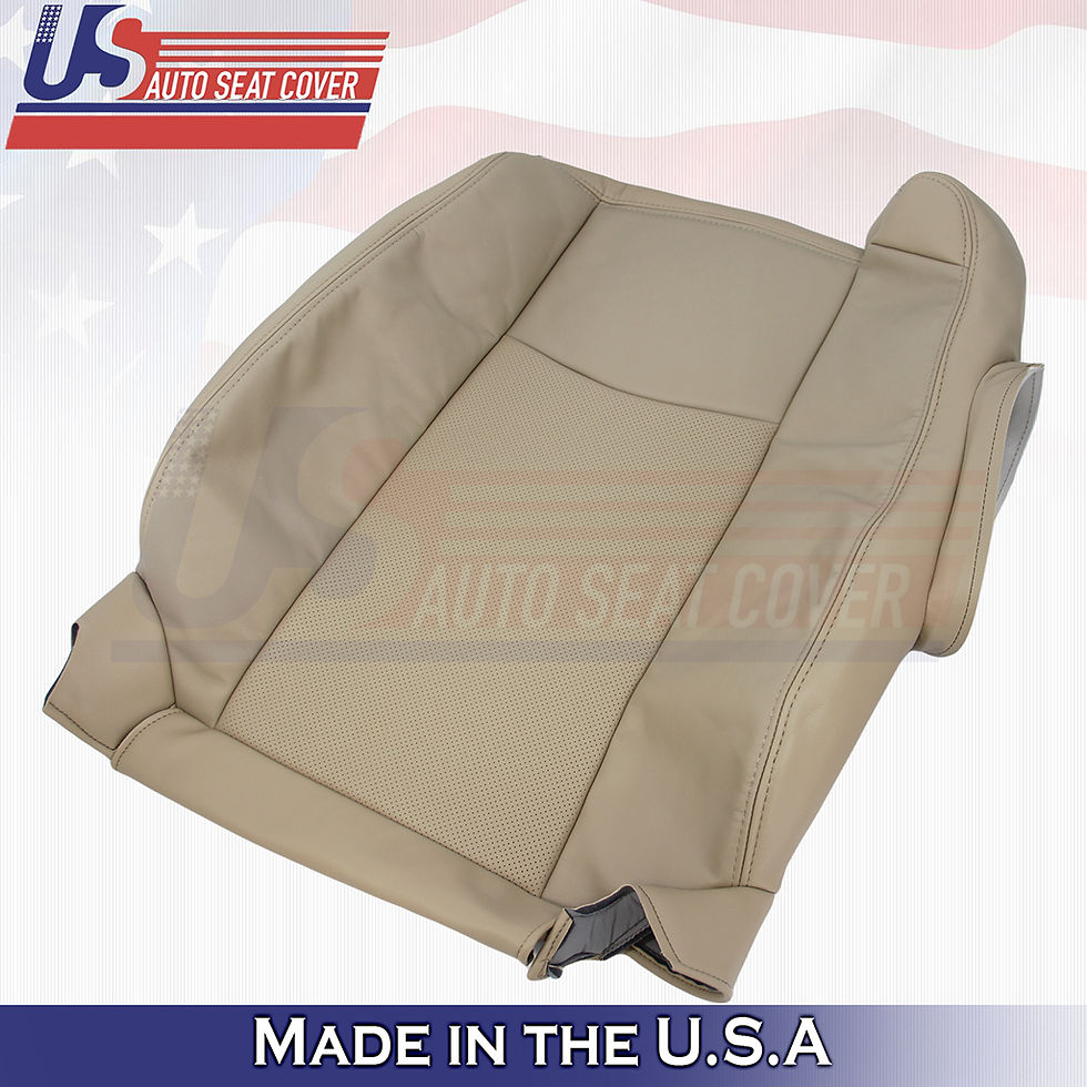 Thumbnail: 2004-2009 Cadillac SRX Passenger Top Bottom Leather Seat Cover Tan