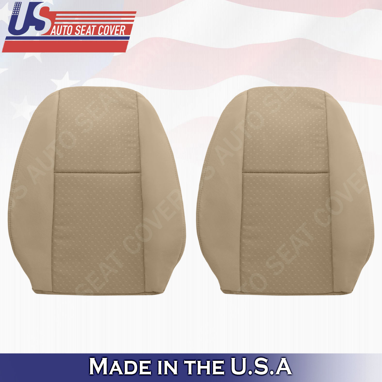 2009-2014 Chevy Silverado Driver & Passenger Top Cloth Seat Cover Tan