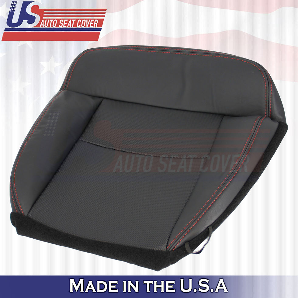 Thumbnail: 2004-2008 Ford F-150 Sport Driver/Passenger Set Leather Covers Black/red stitch