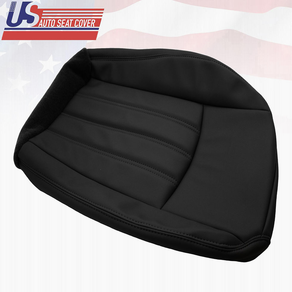 Thumbnail: For 2005-2010 Chrysler 200 300 Driver & Passenger Bottom Seat Cover Black