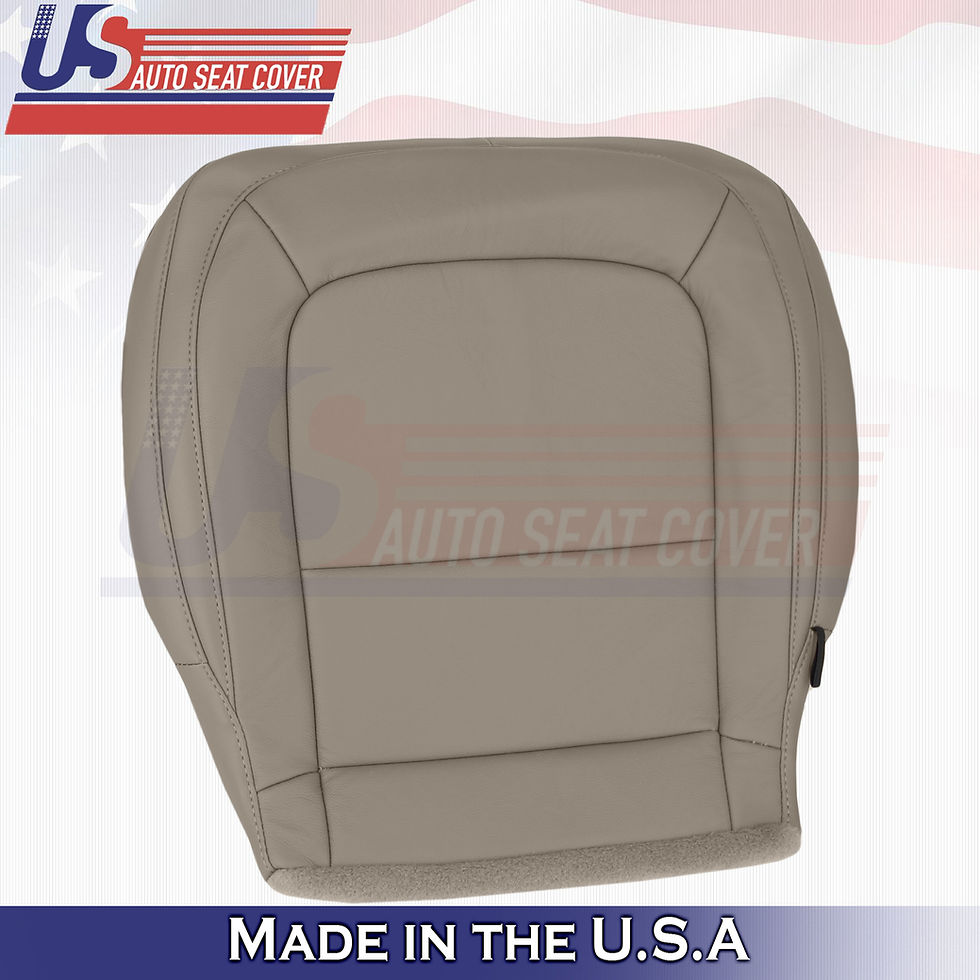 Thumbnail: 2015-2022 GMC Canyon SLT SLE Driver Top/Bottom Leather Seat Covers Tan