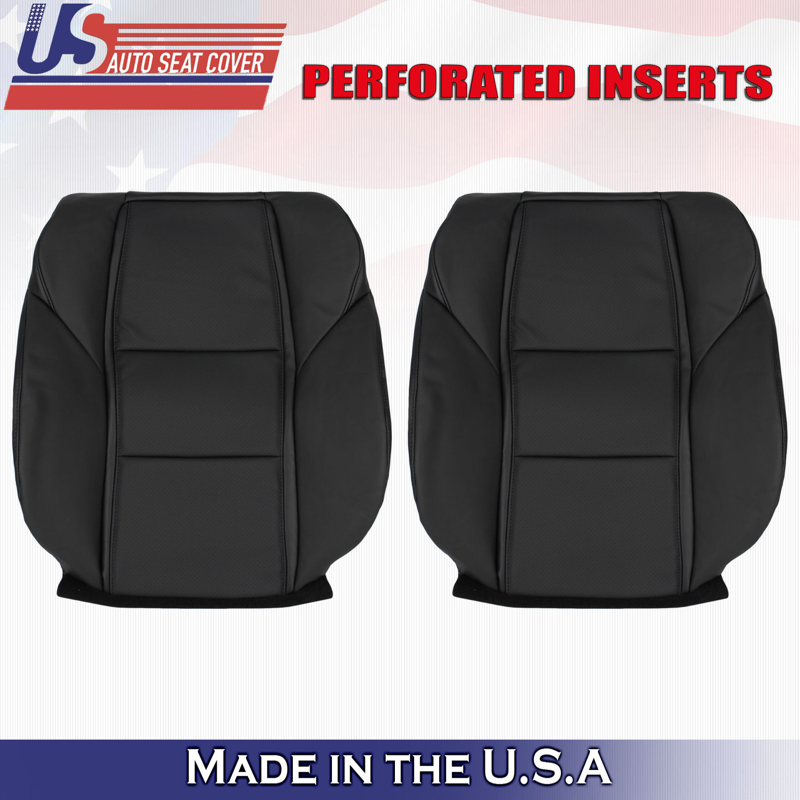 fits 2009-2014 Acura TL Driver-Passenger Tops Leather Black cover Perforated