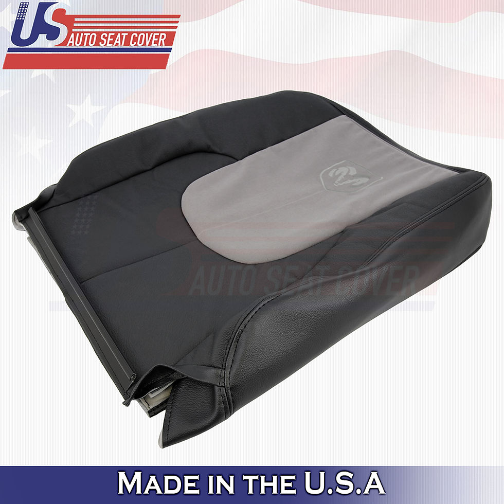 Thumbnail: 2002 2003 Dodge Ram Laramie Driver/Passenger Top Leather/Suede covers Dk Gray