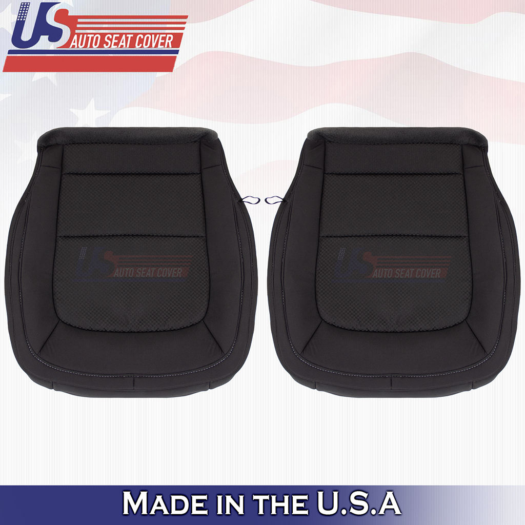 2015 to 2021 Chevy Colorado Driver&Passenger Bottoms Cloth seat cover Black