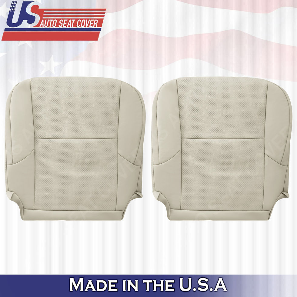 Thumbnail: For 2010-2017 Lexus GX460 Front Tops & Bottoms Perf. Leather Cover Light Tan