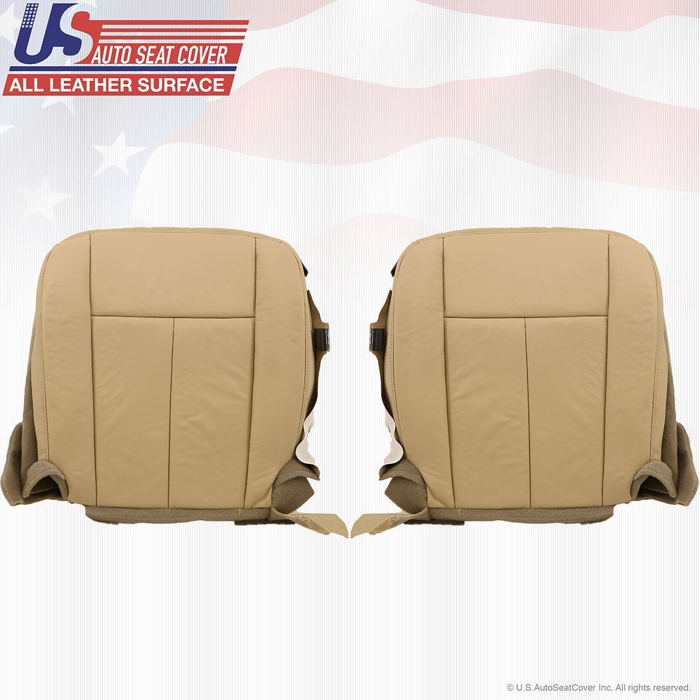20072014 Ford Expedition Both Driver\ Passenger Bottom Leather SeatCover Tan usautoseatcover