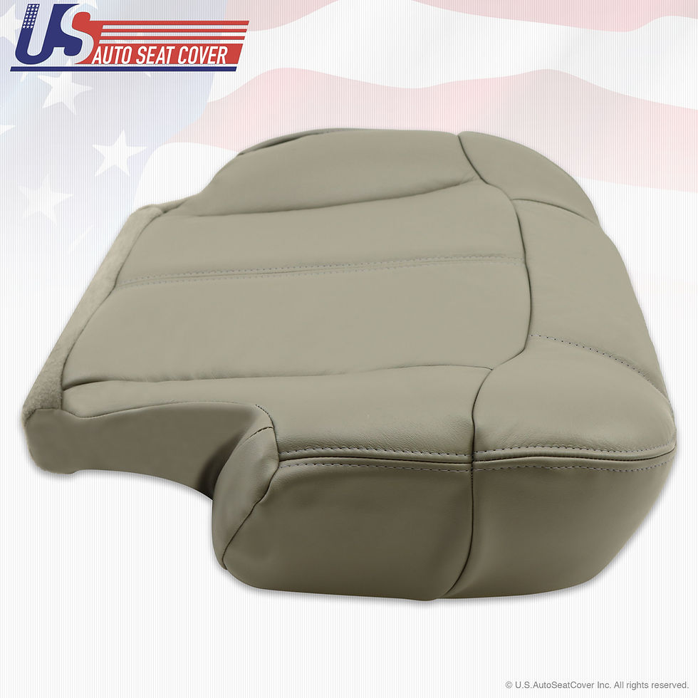 Thumbnail: 2000 - 2002 Chevy | GMC Driver Bottom Leather Seat Cover Pewter Gray