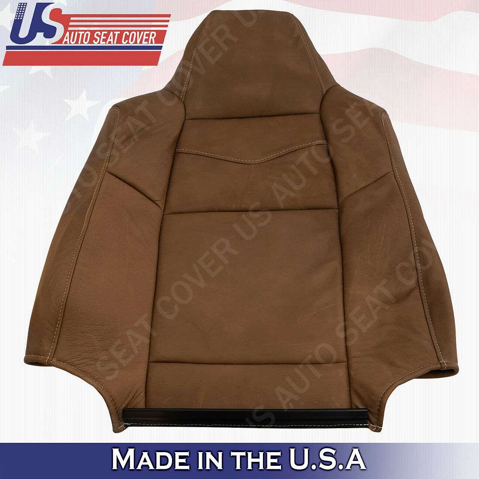 US Auto Nation Front Driver Side Leather Seat Covers – Ford F250/F350 Lariat 1999-2000 – Medium Parchment Tan, Heated & Power Seat Compatible