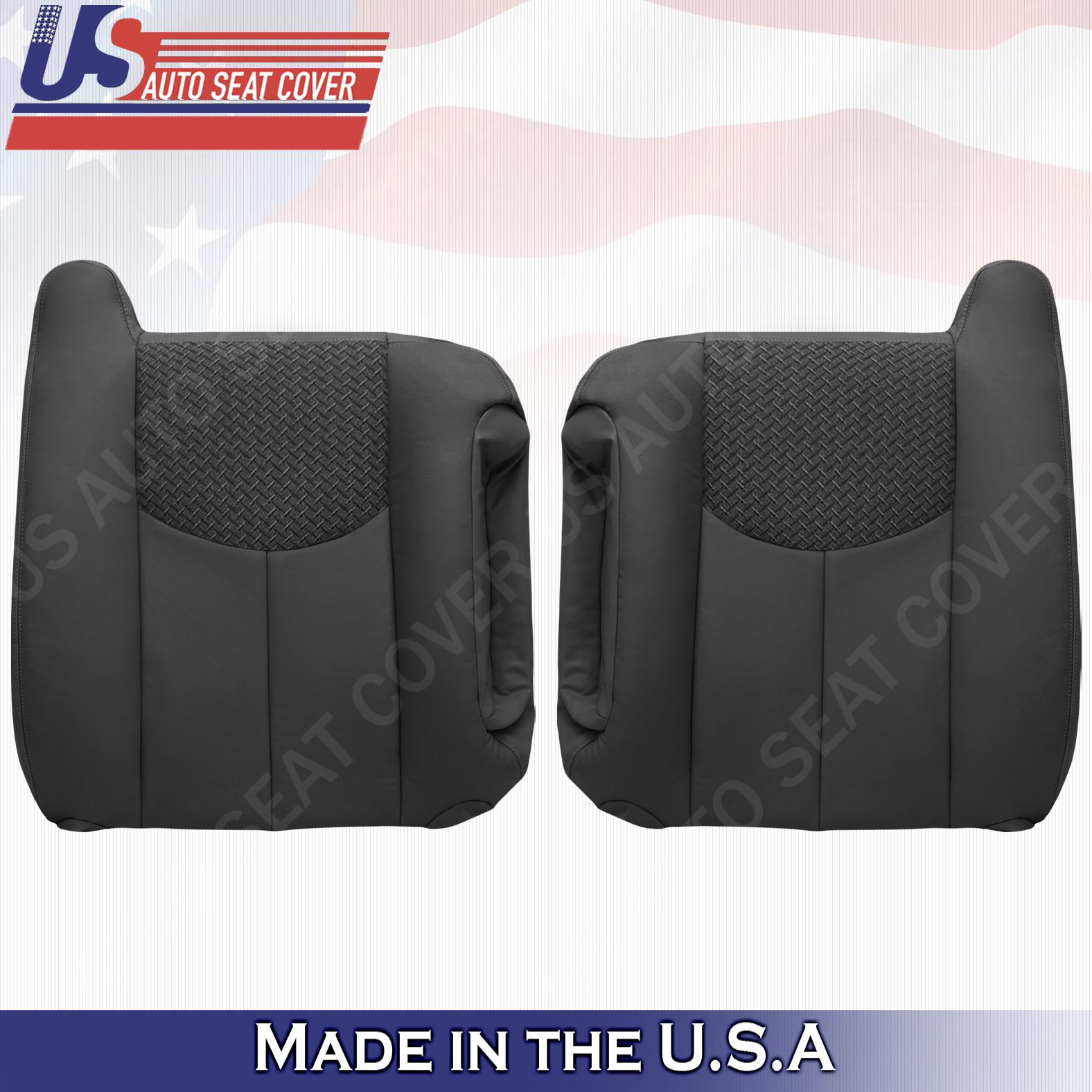 2003-2006 Chevy Avalanche Driver Passenger Tops Leather/Cloth Cover Dark Gray