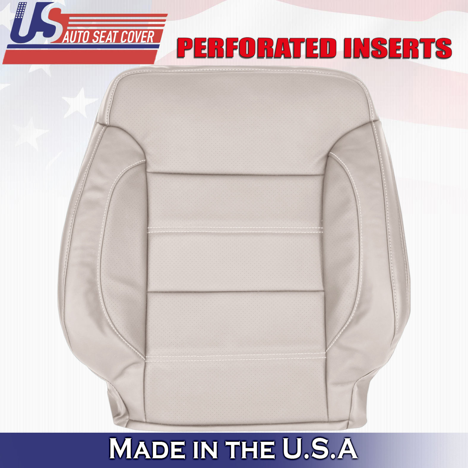 2014-2019 GMC Yukon Denali Driver Top Leather Seat Cover Lt Tan