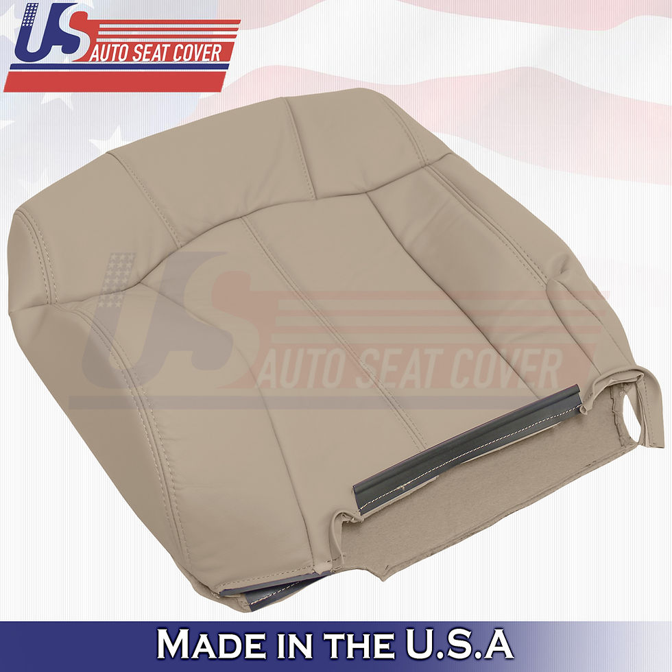 Thumbnail: 1999-2002 Chevy Silverado REAR 40 Bench Top Leather Cover Neutral Tan