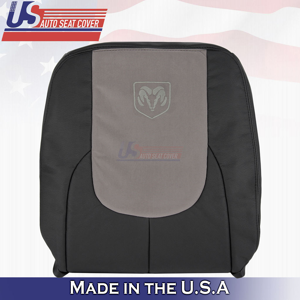 2002 2003 Dodge Ram Laramie Driver Top Leather/Suede Seat cover Dk Gray
