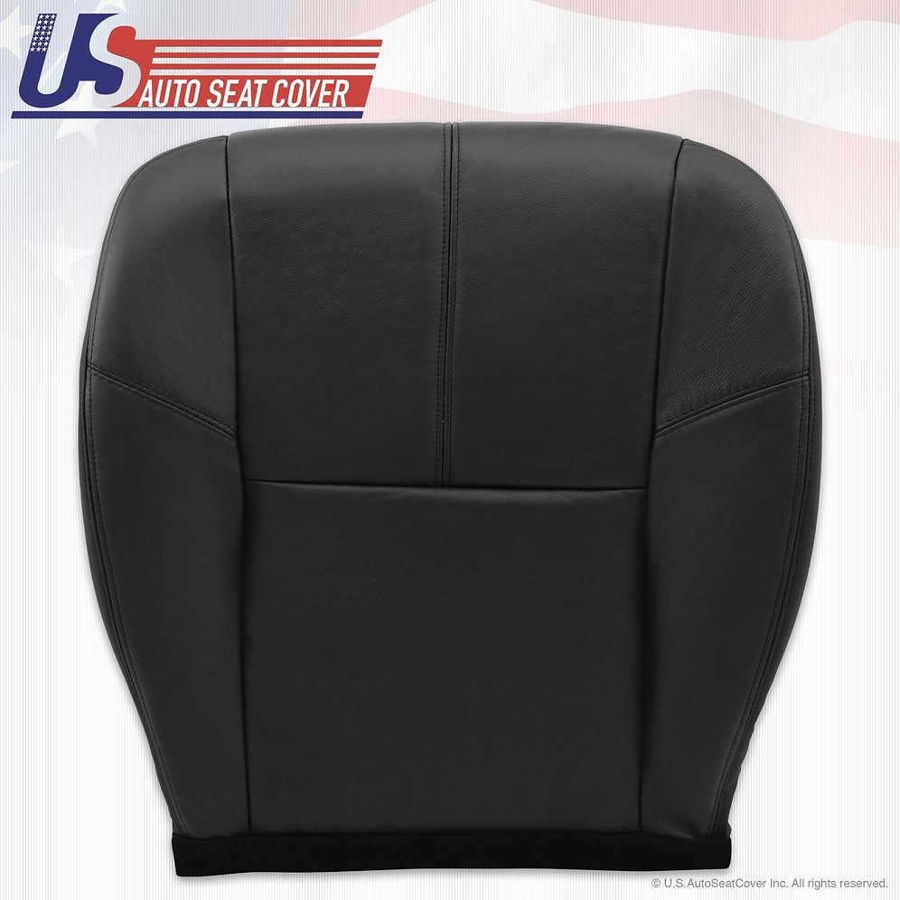 US Leather Car Seats Driver Bottom Vinyl Seat Cover For 2007-2013 Chevy Suburban Tahoe Silverado Avalanche - Ebony Black