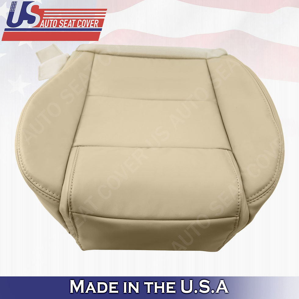 Thumbnail: 2005-2009 Ford Mustang V6 Driver Bottom Leather Seat Cover in Tan