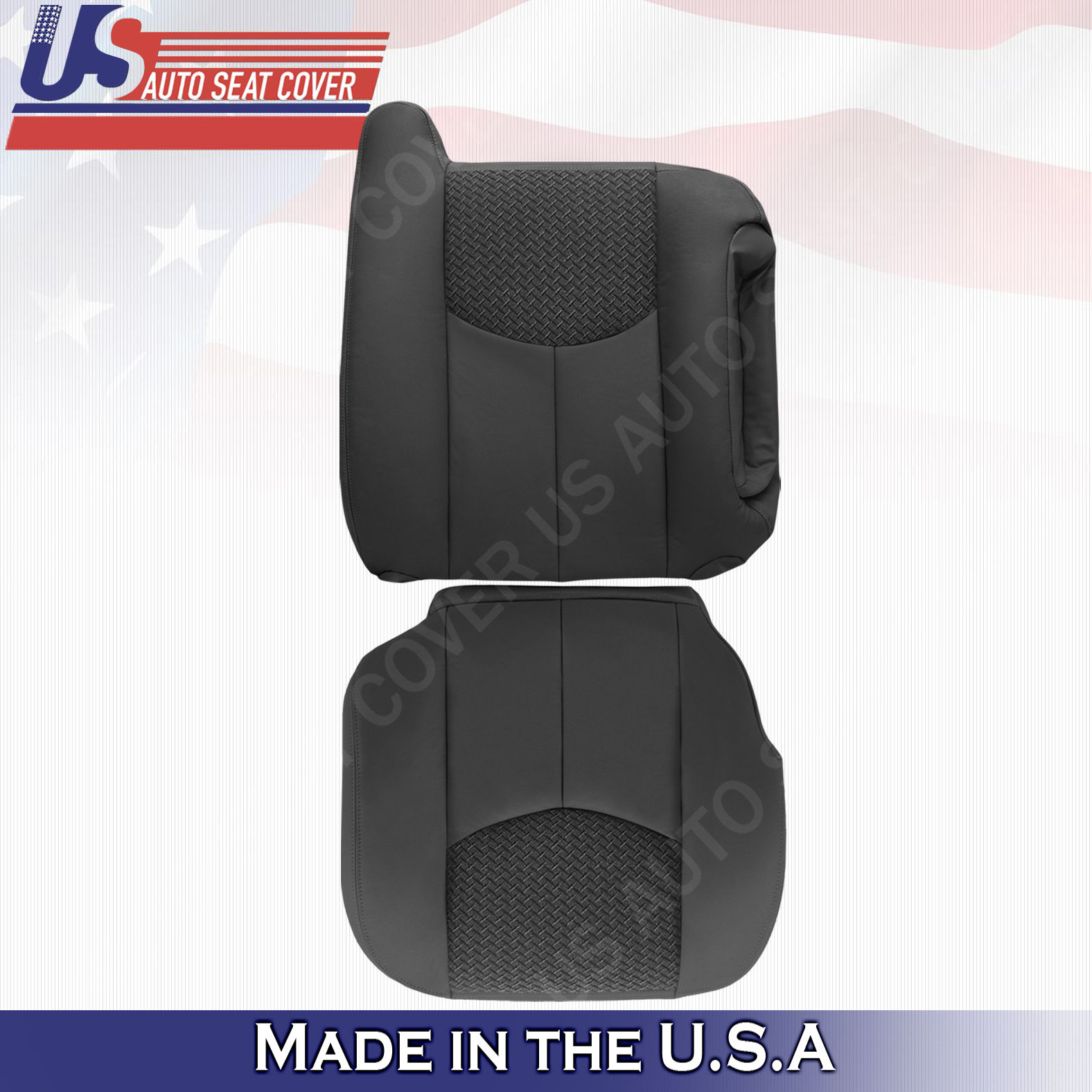 2003-2006 Chevy Avalanche Passenger Top & Bottom Leather/Cloth Cover Dark Gray